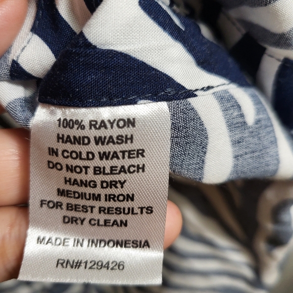 la mer luxe navy blue & white zebra print cover up women's S #2299 - Picture 4 of 5